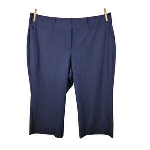 Lane Bryant Pants Plus Size 28 Pull On Stretch Waist Work Navy Blue Ankle Crop